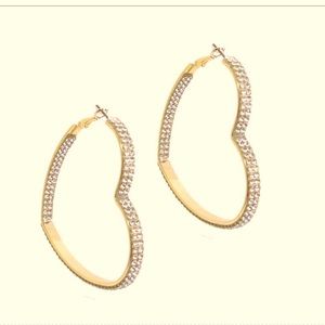 New Rhinestone shaped Heart Earrings